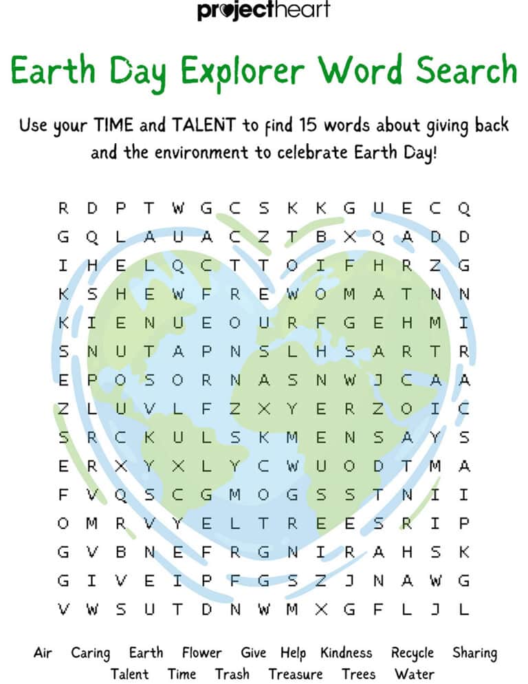 Cultivating World-Changers: Earth Day Explorer Word Search
