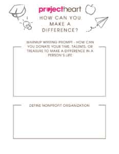 Activity: How Can YOU Make a Difference? - Student Worksheet