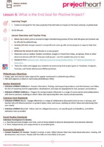 Lesson Plan: What Is the End Goal for Positive Impact?