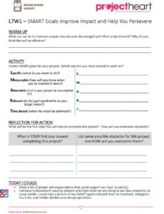 Activity: SMART Goals - Student Worksheet