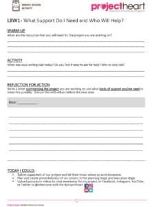 Activity: Support Planning Worksheet and Writing Templates