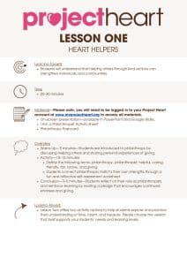 Lesson Plan: Heart Helpers