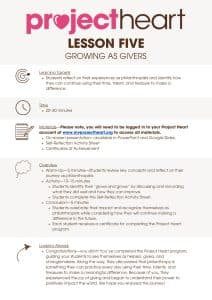 Lesson Plan: Growing as Givers